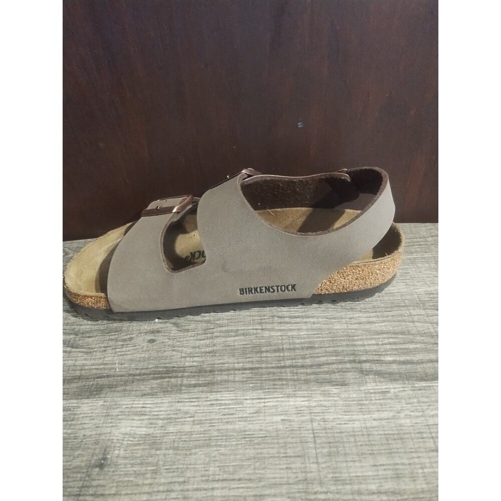 Birkenstock Milano Big Buckle Unisex Sandals 37 Suede Brown Ankle Strap New - Picture 5 of 11